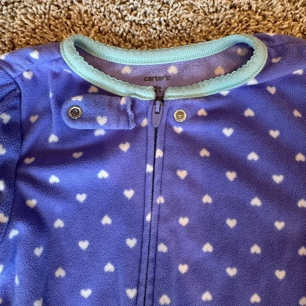 Carter’s Purple Owl Footed Pajamas Fleece sleeper Pjs– Size 2T